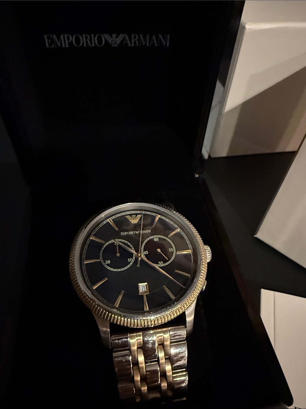Emporio Armani Two-Tone Silver and Gold Men's Chronograph Watch
